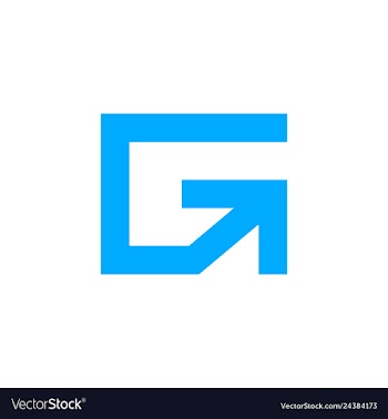 Letter g arrow logo design vector image