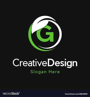 Letter g circle leaf creative business logo vector image