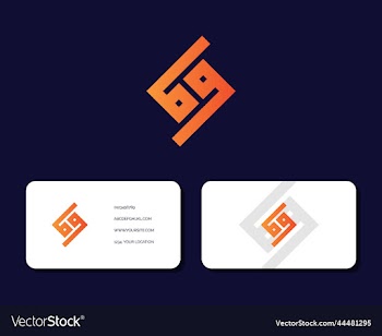 letter g g logo design with business card