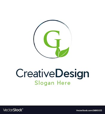 Letter g leaf naturally creative business logo vector image