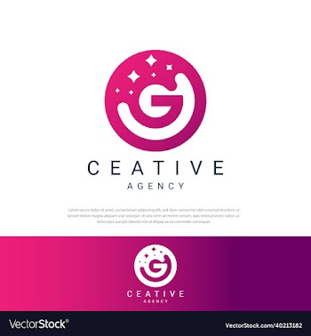 letter g logo with minimalistic galaxy stars