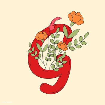 Letter G with leaves and flowers vector | Free stock vector - 487516