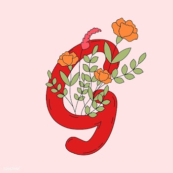 Letter G with leaves and flowers vector | Free stock vector - 487534