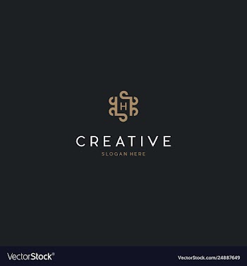 Letter h elegance luxury creative business logo vector image
