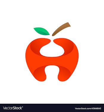 letter h fruit apple nature simple logo