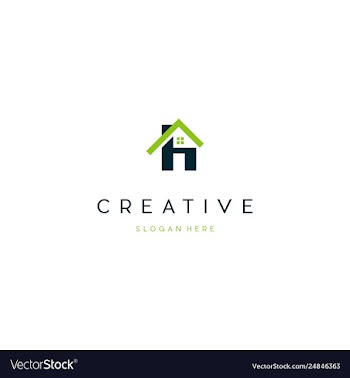 Letter h home creative business logo design vector image