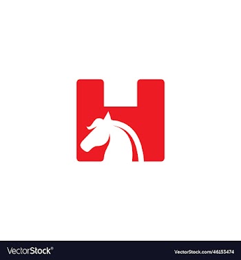 letter h horse logo design template inspiration