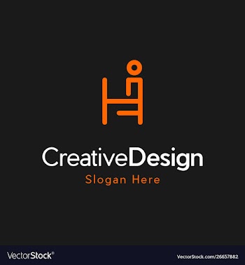 Letter h human line creative business logo vector image