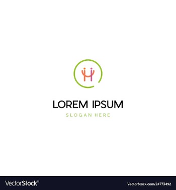 Letter h human people colorful creative business vector image