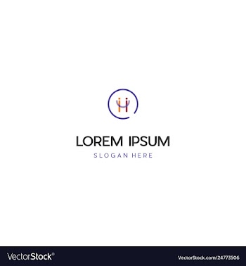 Letter h human people colorful creative logo vector image