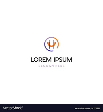 Letter h human people colorful creative logo vector image