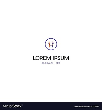 Letter h human people colorful creative logo vector image