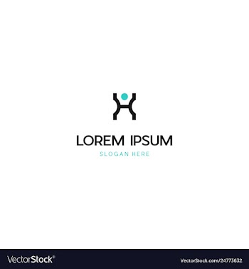 Letter h human people creative logo design vector image