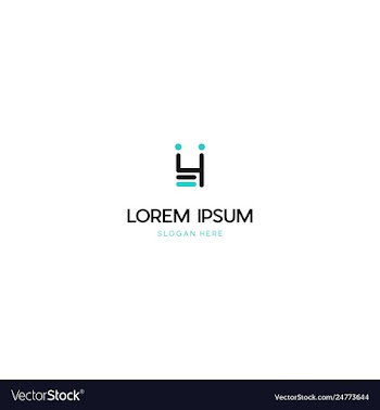 Letter h human people creative logo design vector image