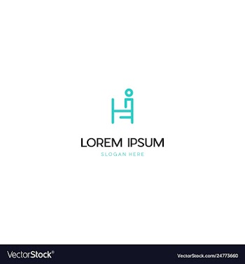 Letter h human people creative logo design vector image
