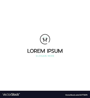 Letter h human people creative logo design vector image