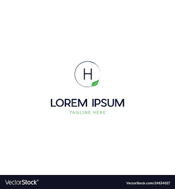 Letter h in circle leaf creative business logo vector image