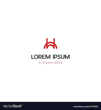 Letter h line creative business logo design vector image