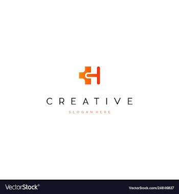 Letter h media tech creative business logo design vector image