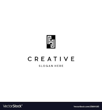 Letter h outline creative business logo vector image