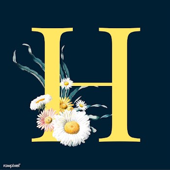 Letter H with blossoms | Free stock vector - 544923