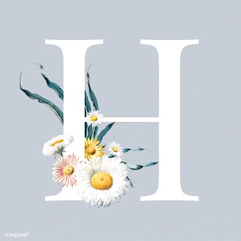 Letter H with blossoms | Free stock vector - 544939