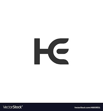 letter he logo design linked template