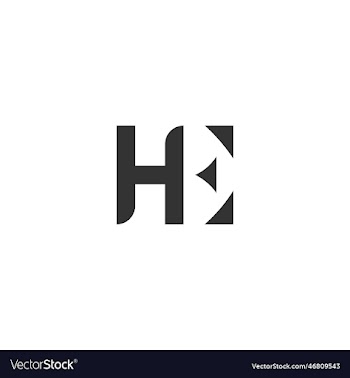letter he logo design linked template
