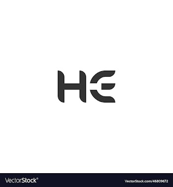 letter he logo design linked template