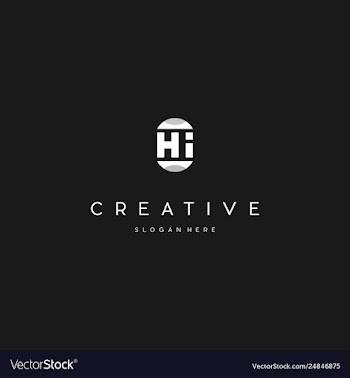 Letter hi creative business logo design vector image