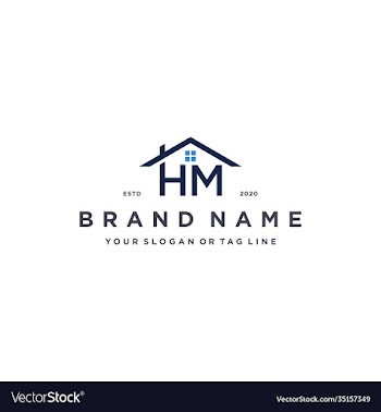 letter hm home logo design