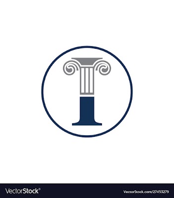 Letter i and law pillar logo design column logo vector image
