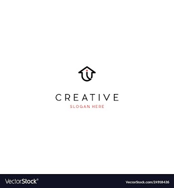 Letter i home build creative business logo design vector image