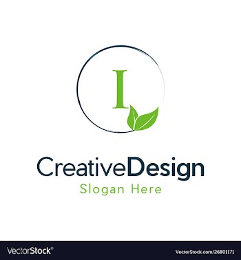 Letter i leaf naturally creative business logo vector image