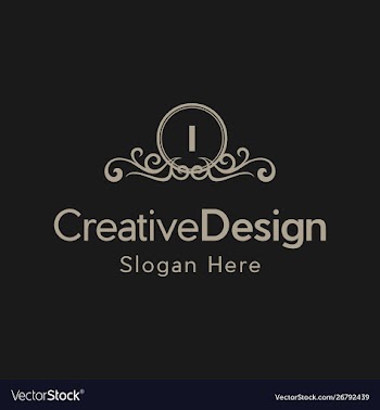 Letter i luxury ornate frame creative business log vector image