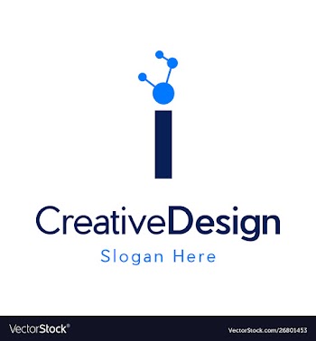 Letter i molecule science creative modern logo vector image