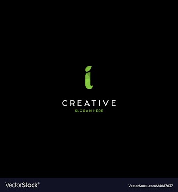 Letter i naturally creative business logo design vector image