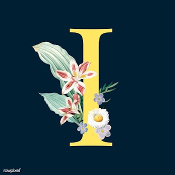 Letter I with blossoms | Free stock vector - 544968