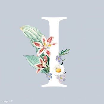 Letter I with blossoms | Free stock vector - 545020