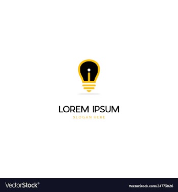 Letter i with bulb idea creative logo design vector image