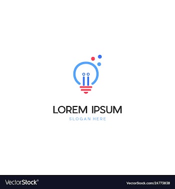 Letter i with bulb idea creative logo design vector image