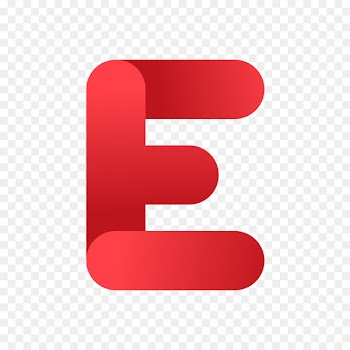 Letter Icon - The red letter E 