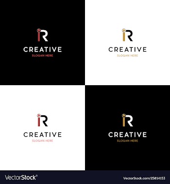 Letter ir and earth logo design vector image