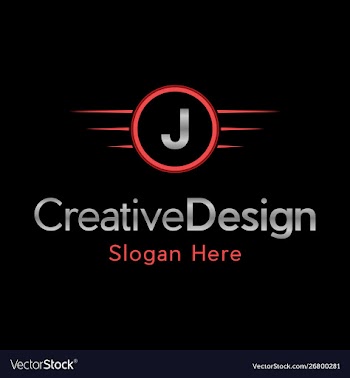 Letter j automotive creative business logo vector image