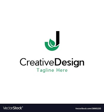 Letter j leaf naturally logo vector image