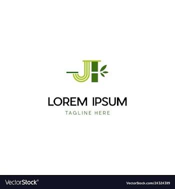 Letter j with bamboo creative logo design vector image