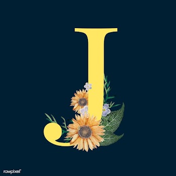 Letter J with blossoms | Free stock vector - 545059