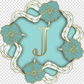 Letter J with flower frame , Flower Theme Capital Letter J transparent background PNG clipart