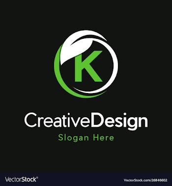Letter k circle leaf creative business logo vector image