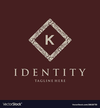 Letter k frame luxury creative business logo vector image